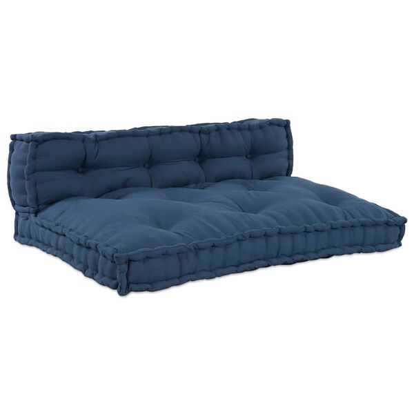 vidaXL Pallet Sofa Cushion 2 pcs Indigo 120 x 80 x 38 cm Fabric
