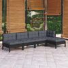 vidaXL 5 Piece Garden Lounge Set with Cushions Black Pinewood