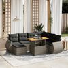 vidaXL 8 Piece Garden Sofa Set with Cushions Grey Poly Rattan