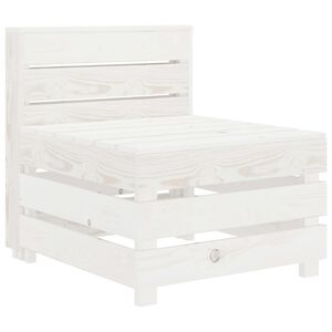 vidaXL Garden Pallet Sofa White Wood