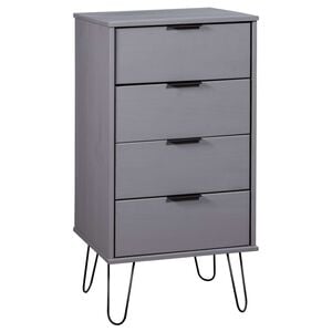 vidaXL Drawer Cabinet | Grey | Solid pine wood, metal | Mid-sized