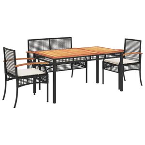 vidaXL Garden Dining Set | Black and cream white