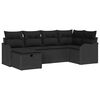 vidaXL Garden Sofa Set with Cushion 6 pcs Black Poly rattan