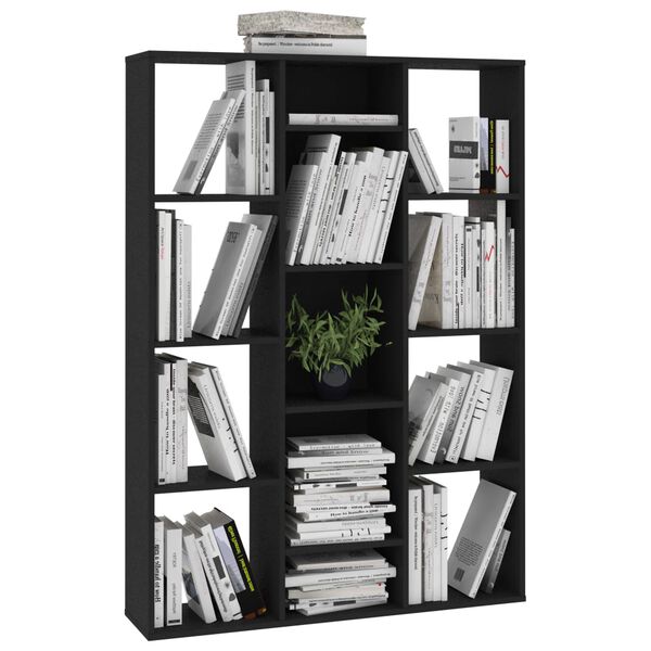 vidaXL Room Divider/Book Cabinet Black 100x24x140 cm Engineered Wood