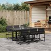 vidaXL 7 Piece Garden Dining Set with Cushions Black Textilene