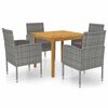 vidaXL 5 Piece Garden Dining Set Grey