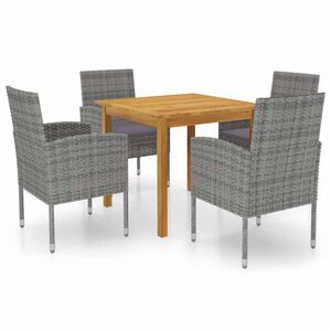 vidaXL 5 Piece Garden Dining Set Grey