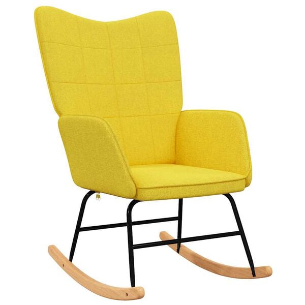 vidaXL Rocking Chair Mustard Yellow Fabric