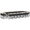 vidaXL 17 Piece Garden Dining Set with Cushions Black Poly Rattan