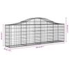 vidaXL Arched Gabion Baskets 13 pcs 200x30x60/80 cm Galvanised Iron