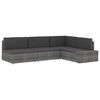vidaXL Sectional Corner Sofa Poly Rattan Black