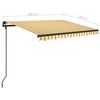 vidaXL Manual Retractable Awning with Posts 3x2.5 m Yellow and White