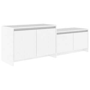 vidaXL TV Cabinet | White | Engineered wood | 146.5 x 35 x 50 cm | TV Cabinet