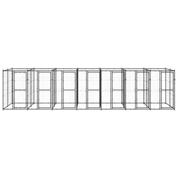 vidaXL Outdoor Dog Kennel Steel 16.94 m²