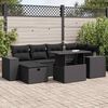 vidaXL 8 Piece Garden Sofa Set with Cushions Black Poly Rattan