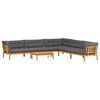 vidaXL 6 Piece Garden Pallet Sofa Units Solid Acacia Wood Natural