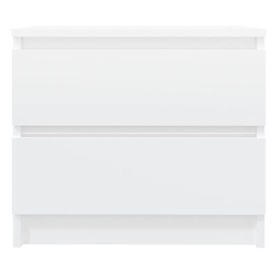 vidaXL Bed Cabinet High Gloss White 50x39x43.5 cm Engineered Wood