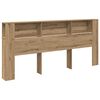 vidaXL Headboard Cabinet with Shelf Artisan Oak 220 x 18.5 x 102.5 cm