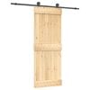 vidaXL Sliding Door Natural and Black 80 x 210 cm Solid Pine Wood