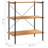 vidaXL 3-Tier Shelving Unit Black and Oak 80x40x92 cm