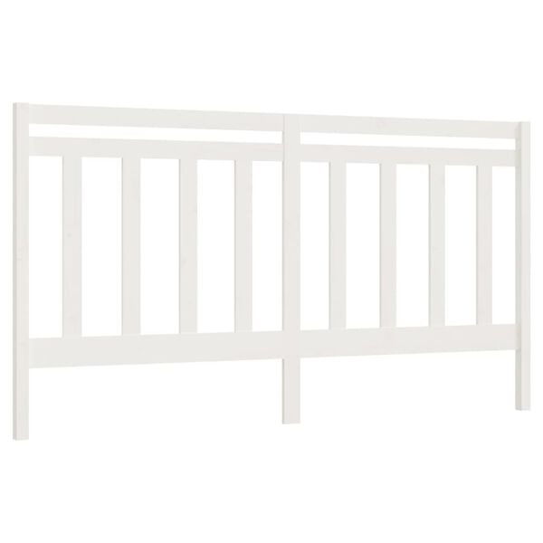 vidaXL Bed Headboard White 186x4x100 cm Solid Wood Pine