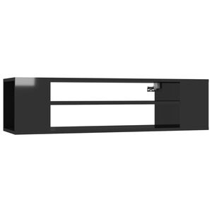 vidaXL TV Cabinet | High gloss black | Engineered wood | Medium | TV Cabinet