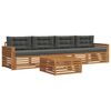 vidaXL Outdoor Sofa Set with Cushion 5 pcs Natural and Anthracite