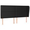 vidaXL Headboard with Ears Black 163 cm Faux Leather