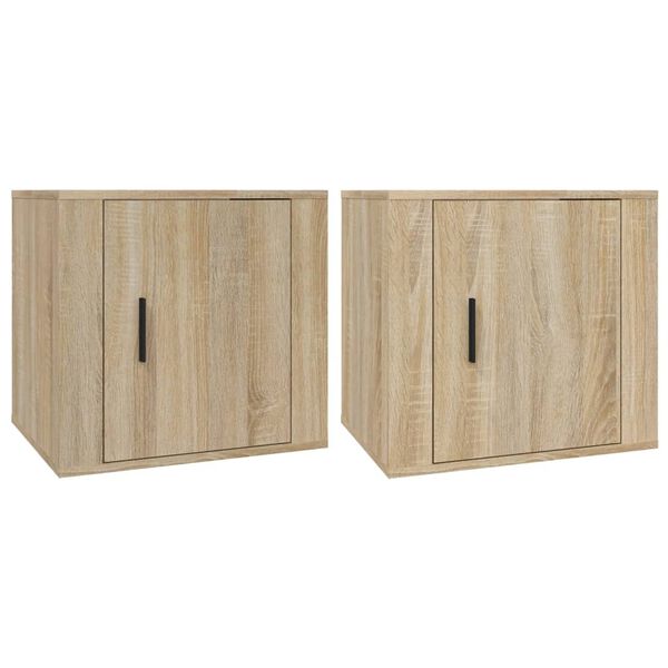 vidaXL Bedside Cabinets 2 pcs Sonoma Oak 50x39x47 cm