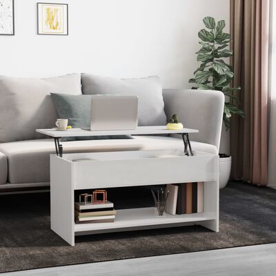 vidaXL Coffee Table High Gloss White 102x50x52,5 cm Engineered Wood