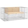 vidaXL Garden Bench Gabion Design 143x71x65,5 cm Solid Wood Pine