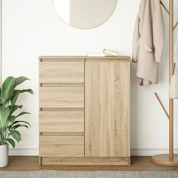 vidaXL Sideboard with Drawers Sonoma Oak 71x35x84 cm Engineered Wood