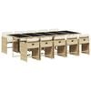 vidaXL 11 Piece Garden Dining Set with Cushions Beige Poly Rattan