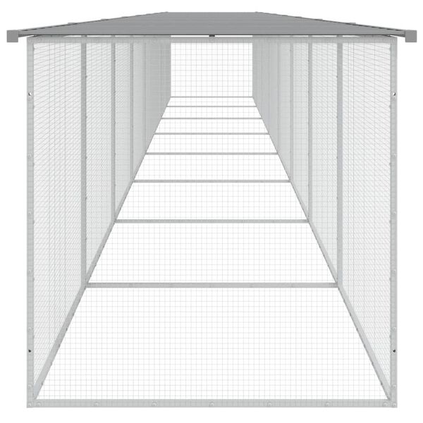 vidaXL Chicken Cage with Roof Light Grey 803x98x90 cm Galvanised Steel