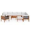 vidaXL 12 Piece Garden Lounge Set with Cushions Cream Wood Acacia&Rope