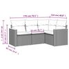 vidaXL 4 Piece Garden Sofa Set with Cushions Grey Poly Rattan