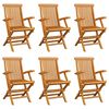 vidaXL Folding Chairs 6 pcs Solid Teak Wood
