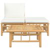 vidaXL 3 Piece Garden Lounge Set with Cream White Cushions Bamboo