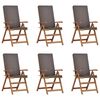vidaXL Garden Chair 6 pcs Brown and Grey Solid Teak Wood