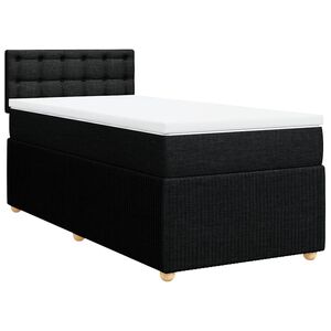 vidaXL Box Spring Bed with Mattress Black King Single Fabric