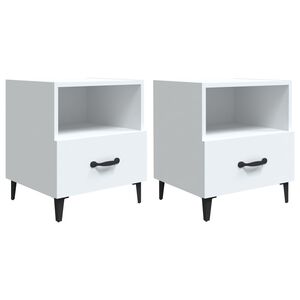 vidaXL Bedside Cabinets 2 pcs White Engineered Wood