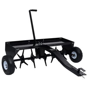 vidaXL Lawn Aerator | Black | Steel | Large | Lawn Aerator | Rectangular