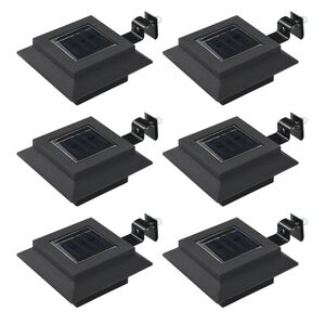 vidaXL Solar Lamp | Set of 6 | Black | Plastic | 12 cm square | Solar Lamp