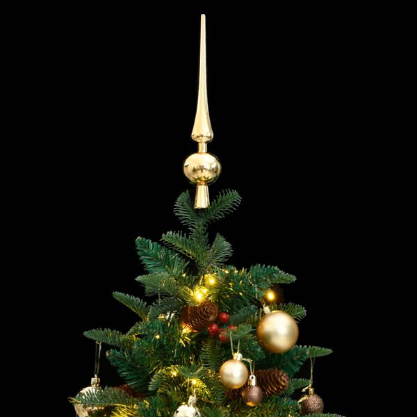 vidaXL Artificial Hinged Christmas Tree 150 LEDs & Ball Set 150 cm