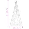 vidaXL Christmas Tree on Flagpole Warm White 500 LEDs 300 cm