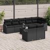vidaXL Garden Sofa Set 9 pcs Black Poly Rattan