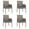 vidaXL Garden Chairs with Cushions 4 pcs Poly Rattan Grey