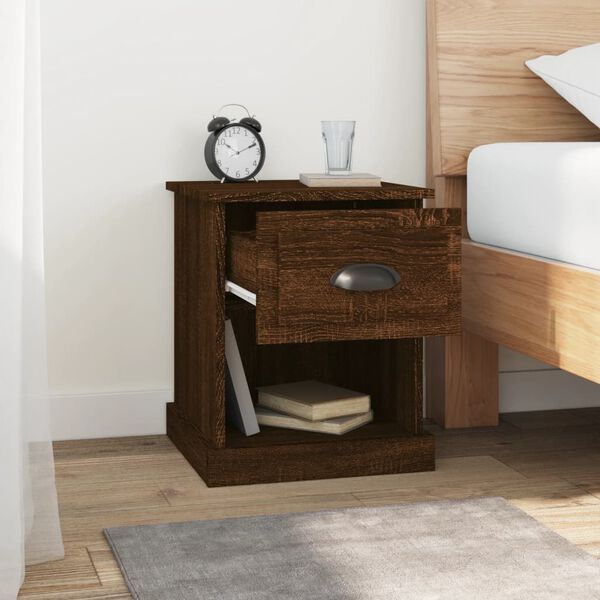 vidaXL Bedside Cabinets 2 pcs Brown Oak 39x39x47.5 cm Engineered Wood
