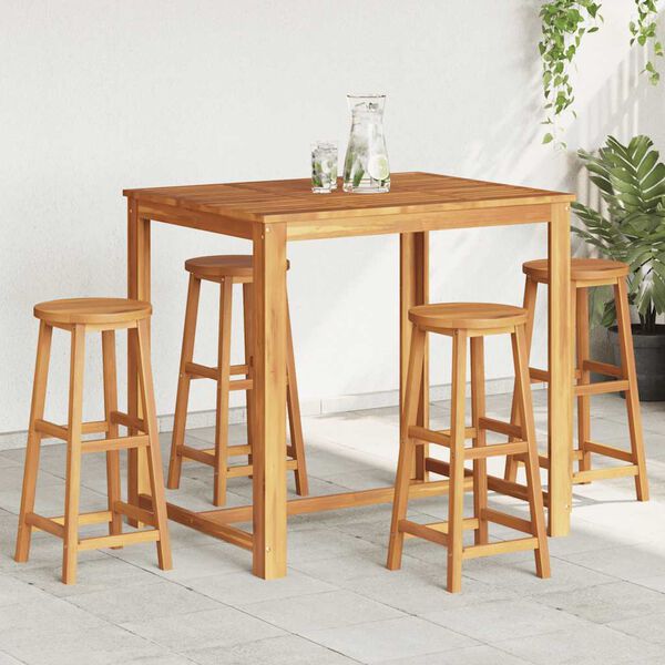 vidaXL Bar Stools 4 pcs Solid Acacia Wood