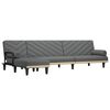 vidaXL L-shaped Sofa Bed Dark Grey 260x140x70 cm Fabric